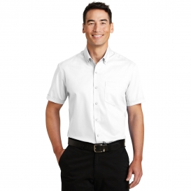 Port Authority S664 Short Sleeve SuperPro Twill Shirt - White
