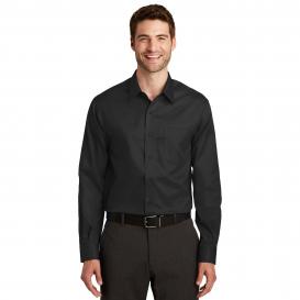 Port Authority TLS638 Tall Long Sleeve Non-Iron Twill Shirt - Black