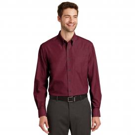 Port Authority TLS640 Tall Crosshatch Easy Care Shirt - Red Oxide