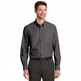 Port Authority TLS640 Tall Crosshatch Easy Care Shirt - Soft Black