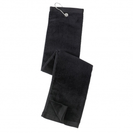 Port Authority TW50 Grommeted Tri-Fold Golf Towel - Black