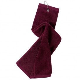 Port Authority TW50 Grommeted Tri-Fold Golf Towel - Maroon