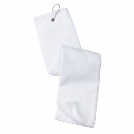 Port Authority TW50 Grommeted Tri-Fold Golf Towel - White