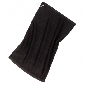 Port Authority TW51 Grommeted Golf Towel - Black