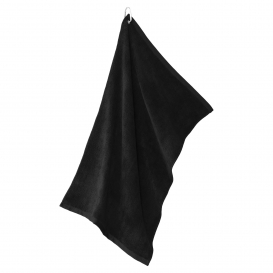 Port Authority TW530 Grommeted Microfiber Golf Towel - Black