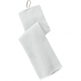 Port Authority TW60 Waffle Microfiber Golf Towel - White