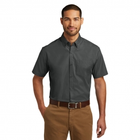 Port Authority W101 Short Sleeve Carefree Poplin Shirt - Graphite