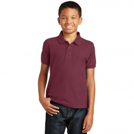 Port Authority Y100 Youth Core Classic Pique Polo - Burgundy