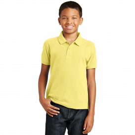 Port Authority Y100 Youth Core Classic Pique Polo - Lemon Drop Yellow