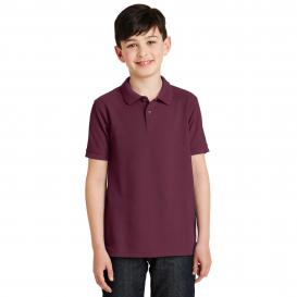 Port Authority Y500 Youth Silk Touch Polo - Burgundy