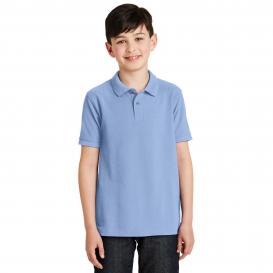 Port Authority Y500 Youth Silk Touch Polo - Light Blue