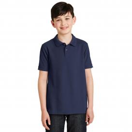 Port Authority Y500 Youth Silk Touch Polo - Navy