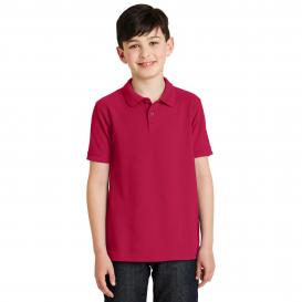 Port Authority Y500 Youth Silk Touch Polo - Red