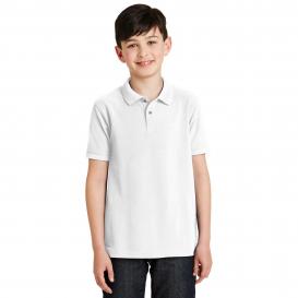 Port Authority Y500 Youth Silk Touch Polo - White