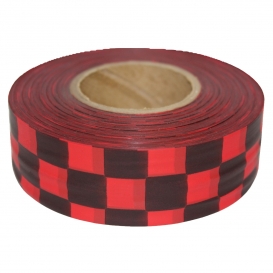 Presco CKRBK Checkerboard Roll Flagging Tape - Red/Black