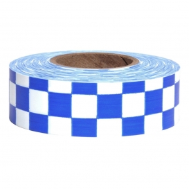Presco CKWB Checkerboard Roll Flagging Tape - White/Blue