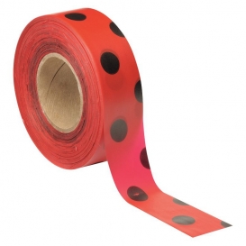 Presco PDRBK Polka Dot Roll Flagging Tape - Red/Black