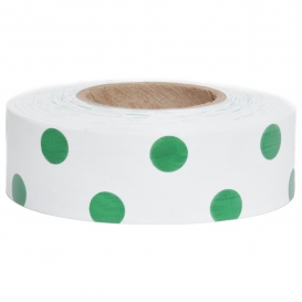 Presco PDWG Polka Dot Roll Flagging Tape - White/Green