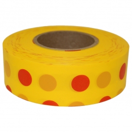 Presco PDYR Polka Dot Roll Flagging Tape - Yellow/Red