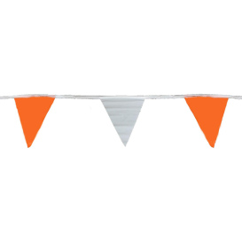 Presco White/Orange Penant Flags 60ft Strand