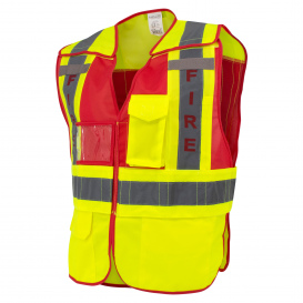 Full Source PSV-FIRE Type P Class 2 Public Safety Vest - Lime & Red
