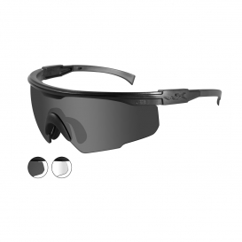 Wiley X PT-1 Safety Glasses - Matte Black Frame - Smoke & Clear Lenses