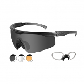 Wiley X PT-1 Safety Glasses w/ RX Insert - Matte Black Frame - Grey, Clear & Rust Lens