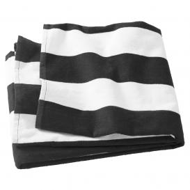 Port Authority PT43 Cabana Stripe Beach Towel - Black
