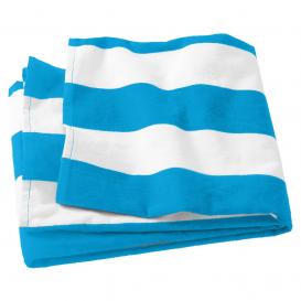 Port Authority PT43 Cabana Stripe Beach Towel - Turquoise