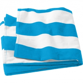 Port Authority PT43 Cabana Stripe Beach Towel - Turquoise