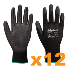 Portwest A120-DZ PU Palm Gloves - Dozen (12 Pairs)