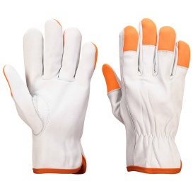 Portwest A261 Orange Tip Driver Gloves - White