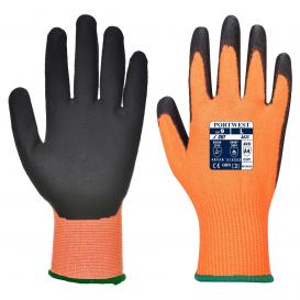 Portwest A625 Vis-Tex Cut Resistant PU Gloves - Orange/Black