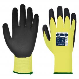 Portwest A625 Vis-Tex Cut Resistant PU Gloves - Yellow/Black
