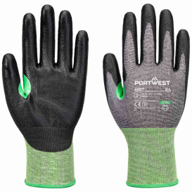 Portwest A638 CS Cut C18 PU Gloves - Gray/Black