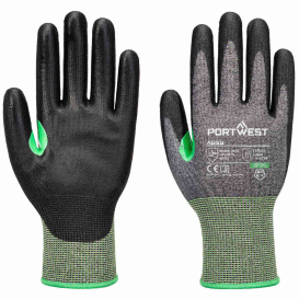 Portwest A638 CS Cut C15 PU Gloves - Gray/Black