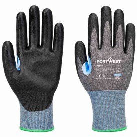 Portwest A647 CS Cut PU Gloves - Gray/Black