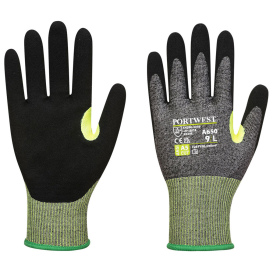 Portwest A650 CS VHR15 Nitrile Foam Cut Gloves - Gray/Black