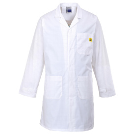 Portwest AS10 Anti-Static ESD Coat - White