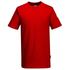 Portwest AS20 Anti-Static ESD T-Shirt S/S - Deep Red