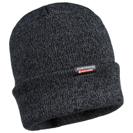 Portwest B026 Reflective Knit Insulatex Hat - Black