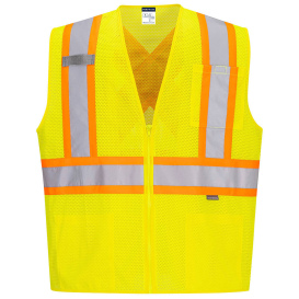 Portwest CA101 X-Back Contrast Tape Safety Vest - Yellow