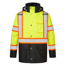 Portwest CA369 Hi-Vis X Back Contrast Winter Traffic Jacket - Yellow/Lime