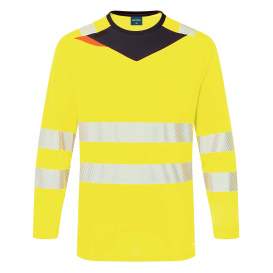 Portwest DX416 DX4 Hi-Vis T-Shirt Long Sleeve - Yellow/Lime