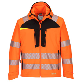 Portwest DX475 DX4 Hi-Vis Softshell Jacket - Orange/Black