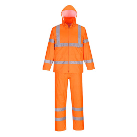 Portwest H448 Hi-Vis Packaway Rainsuit - Orange