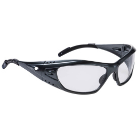 Portwest PS06 Paris Sport Safety Glasses - Black Frame - Clear Anti-Fog Lens