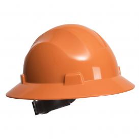 Portwest PS56 Premier Full Brim Hard Hat - 4-Point Ratchet Suspension - Orange