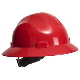 Portwest PS56 Premier Full Brim Hard Hat - 4-Point Ratchet Suspension - Red