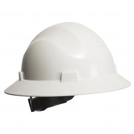 Portwest PS56 Premier Full Brim Hard Hat - 4-Point Ratchet Suspension - White